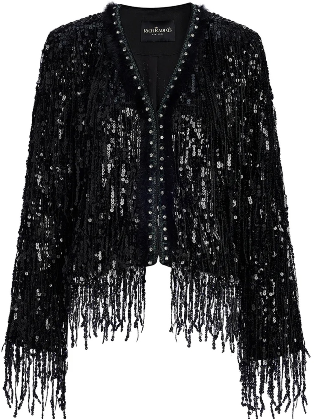 Black Sequin Fringe Jacket - MJ Inspo